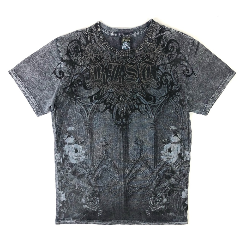 RZST Neo Guardian Angel Full Grey Tattoo Graphic Tee